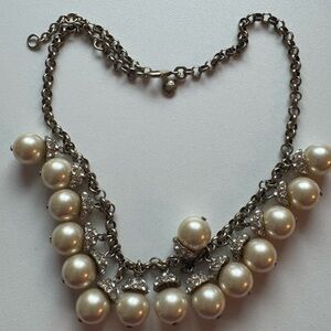 J. Crew Pearl and Silver Necklace